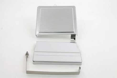 V-Twin Chrome Ribbed Battery Cover Kit - 42-0544