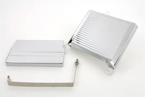 V-Twin Chrome Ribbed Battery Cover Kit - 42-0544