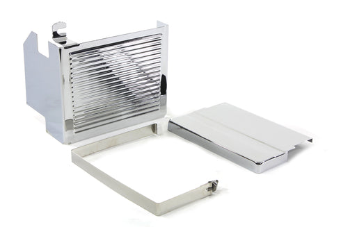V-Twin Chrome Ribbed Battery Cover Kit - 42-0546