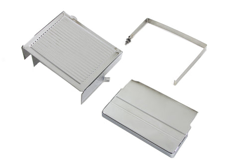 V-Twin Chrome Ribbed Battery Cover Kit - 42-0546