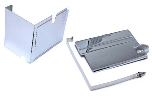 V-Twin Battery Cover Kit Chrome Ribbed - 42-0557