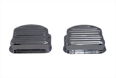 Paughco Ribbed Panhead Cover Set Chrome - 42-0639