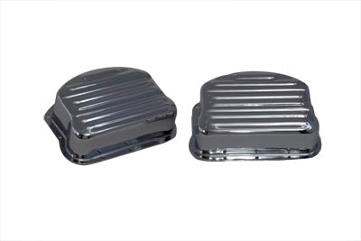 Paughco Ribbed Panhead Cover Set Chrome - 42-0639