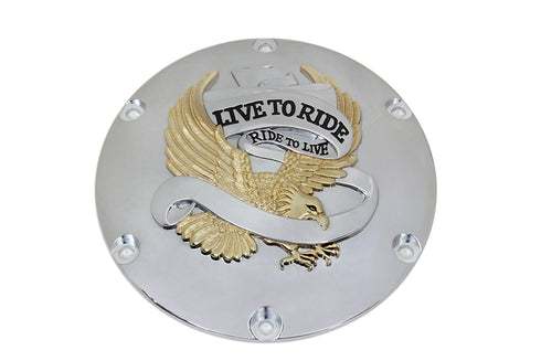 V-Twin Eagle Spirit Derby Cover Gold Inlay - 42-0713