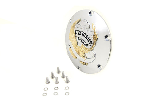 V-Twin Eagle Spirit Derby Cover Gold Inlay - 42-0713