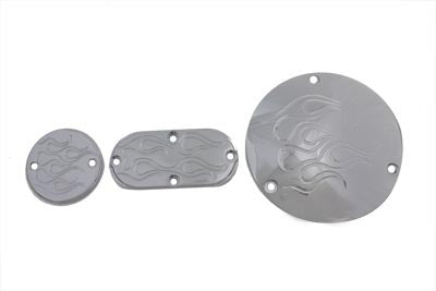 V-Twin Flame Cover Set Chrome - 42-0743