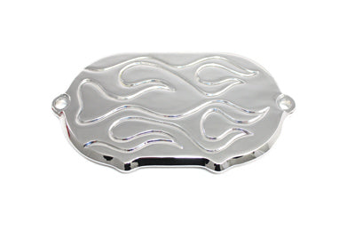 V-Twin Flame Transmission End Cover Chrome - 42-0751