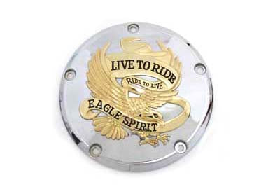 V-Twin 5-Hole Derby Cover Gold Inlay - 42-0849