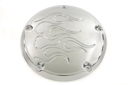 V-Twin Flame Derby Cover Chrome - 42-0922