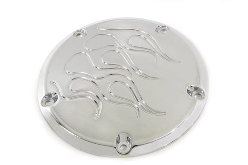V-Twin Flame Derby Cover Chrome - 42-0922