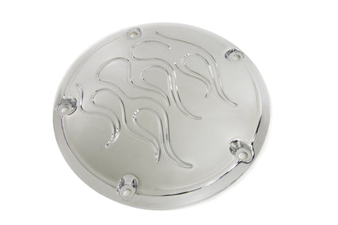 V-Twin Flame Derby Cover Chrome - 42-0922