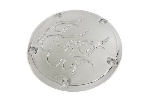 V-Twin Flame Derby Cover Chrome - 42-0922