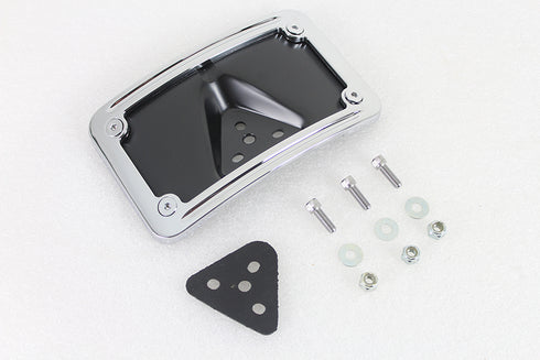 V-Twin License Plate Bracket Curved Laydown Style Chrome Billet - 42-1009