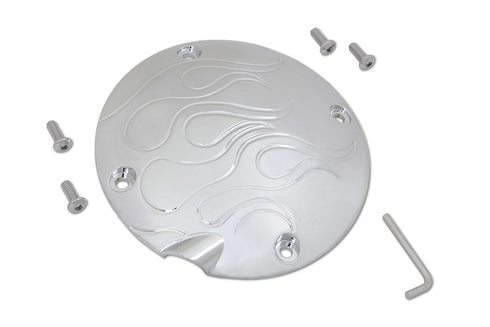 V-Twin Flame Clutch Inspection Cover Chrome - 42-1019
