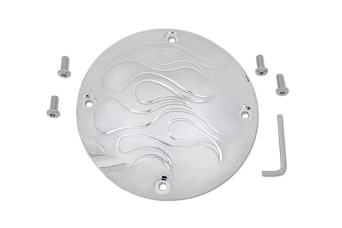 V-Twin Flame Clutch Inspection Cover Chrome - 42-1019