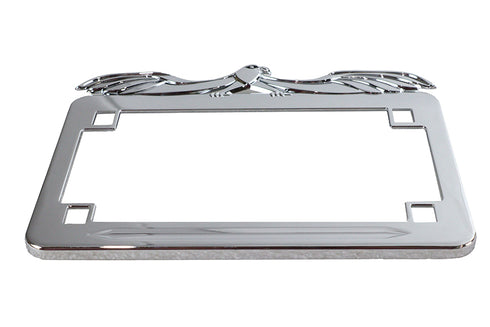 V-Twin License Plate Frame Flying Eagle Style Chrome - 42-1037