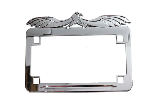 V-Twin License Plate Frame Flying Eagle Style Chrome - 42-1037