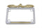 V-Twin License Plate Frame Flying Eagle Style Gold Inlay - 42-1038