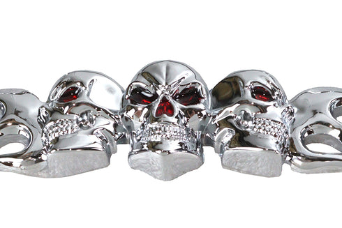 V-Twin License Plate Frame Skull Style Chrome - 42-1068
