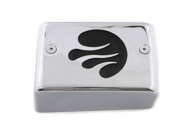 V-Twin Chrome Ignition Module Cover with Black Flame - 42-1109
