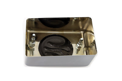 V-Twin Chrome Ignition Module Cover with Black Flame - 42-1109