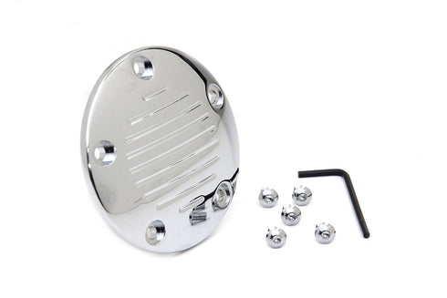 V-Twin Grooved Ignition System Cover 5-Hole Chrome - 42-1144