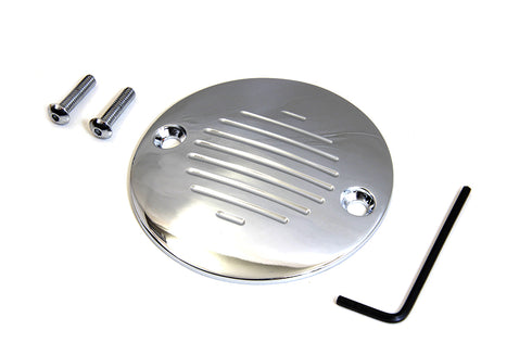 V-Twin Grooved Ignition System Cover 2-Hole Chrome - 42-1148