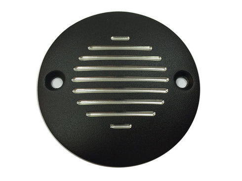 V-Twin Grooved Ignition System Cover 2-Hole Black - 42-1166