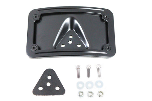 V-Twin License Plate Bracket Curved Laydown Style Black - 42-1190