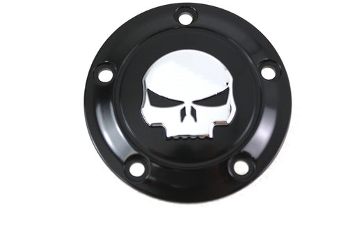 V-Twin Skull Ignition System Cover 5-Hole Black - 42-1199