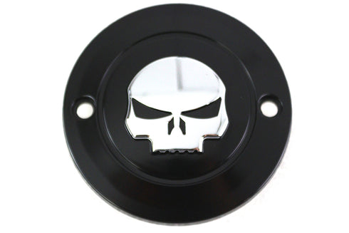 V-Twin Skull Ignition System Cover 2-Hole Black - 42-1201
