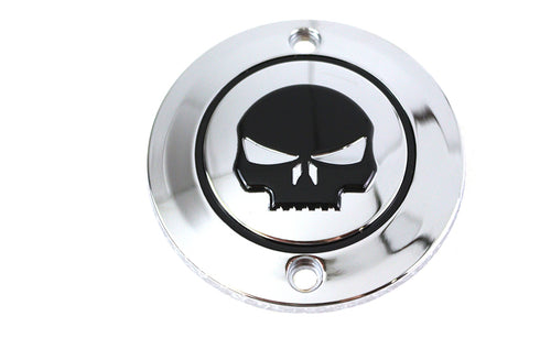 V-Twin Skull Ignition System Cover 2-Hole Chrome - 42-1202