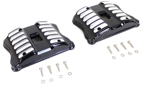 V-Twin Black Accent XL Rocker Box Cover Set - 42-1220