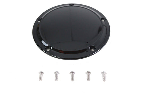 V-Twin Gloss Black 5 Hole Smooth Derby Cover - 42-1236
