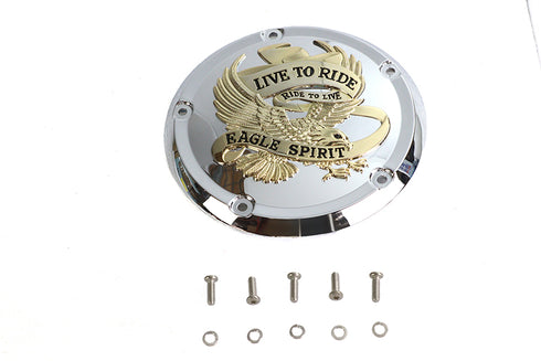 V-Twin 5-Hole Derby Cover Gold Inlay - 42-1238