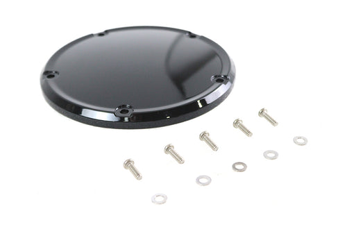 V-Twin M8 Gloss Black 5-Hole Smooth Derby Cover - 42-1243
