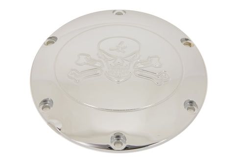 V-Twin Skull with Cross Bones Derby Cover Chrome - 42-1266