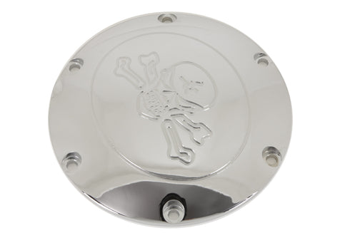 V-Twin Skull with Cross Bones Derby Cover Chrome - 42-1266