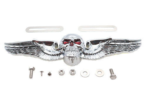 V-Twin Skull Wing License Plate Ornament - 42-1530