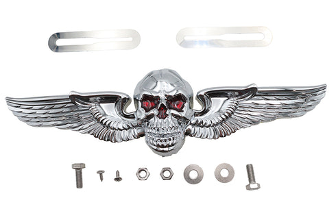V-Twin Skull Wing License Plate Ornament - 42-1530