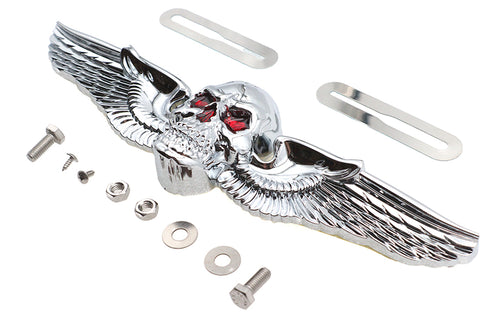 V-Twin Skull Wing License Plate Ornament - 42-1530