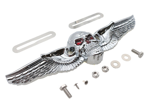 V-Twin Skull Wing License Plate Ornament - 42-1530