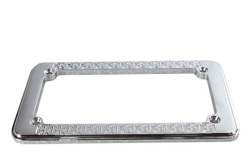 V-Twin License Plate Frame Maltese Style Chrome - 42-1575