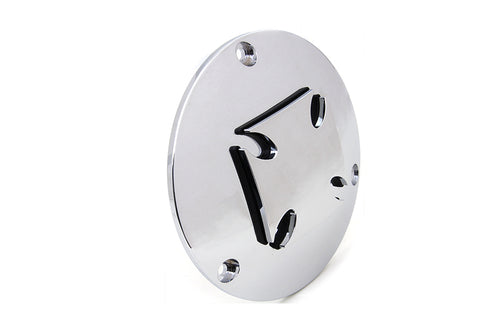 V-Twin Iron Cross Raised Primary Derby Cover Chrome Billet - 42-6070