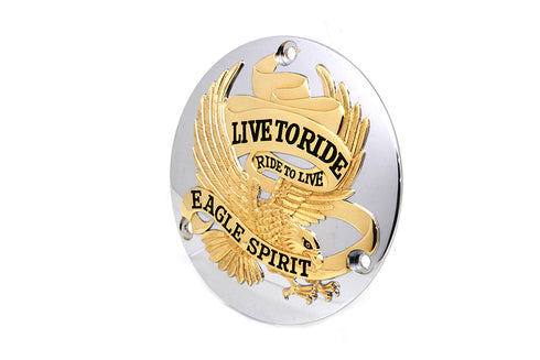 V-Twin Eagle Spirit Derby Cover Gold Inlay - 42-9944