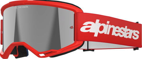 ALPINESTARS GOGGLES Vision 3 Goggle - Wordmark - Red - Silver Mirror Lens 5103325-3094