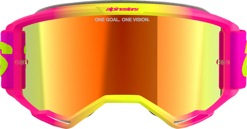 ALPINESTARS GOGGLES Vision 5 Goggle - Wordmark - Pink/Yellow Fluo - Red Mirror Lens 5102425-3085