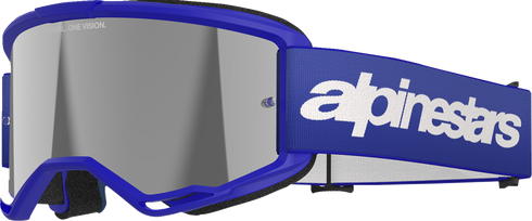 ALPINESTARS GOGGLES Vision 3 Goggle - Wordmark - Blue - Silver Mirror Lens 5103225-7266