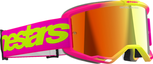 ALPINESTARS GOGGLES Vision 5 Goggle - Wordmark - Pink/Yellow Fluo - Red Mirror Lens 5102425-3085