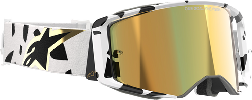 ALPINESTARS GOGGLES Supertech Goggle - Corp - White - ABS Vision - Gold Mirror Lens 5100325-2044